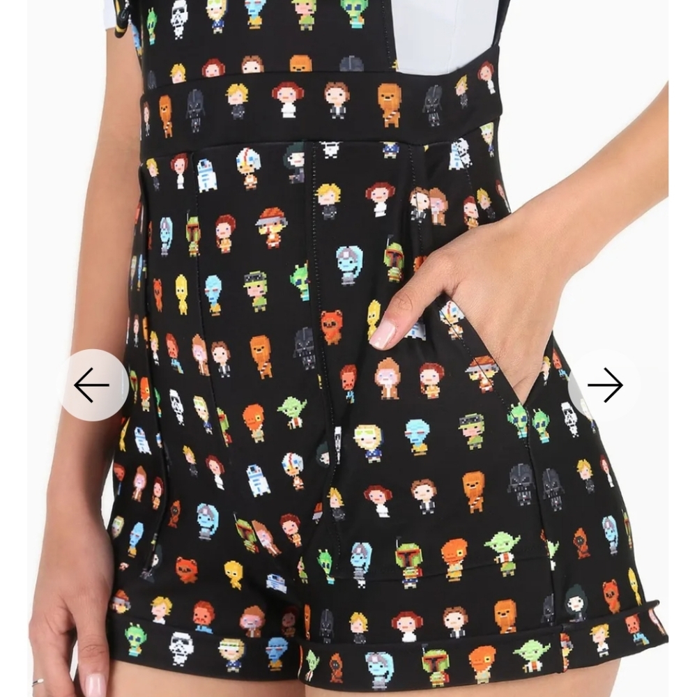 Blackmilk Black Pixel Character High-Waist Shorts